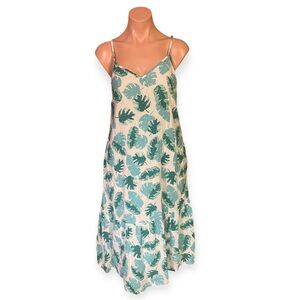 J.Crew Women’s XS Palm Leaf Print Cotton Sleeveless Maxi Dress
